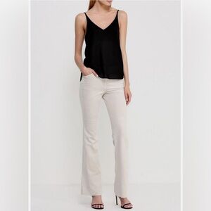 BCBG MAX AZRIA Steph Faux-Suede Flared Pants Canvas Color SIZE 6 New $198.00